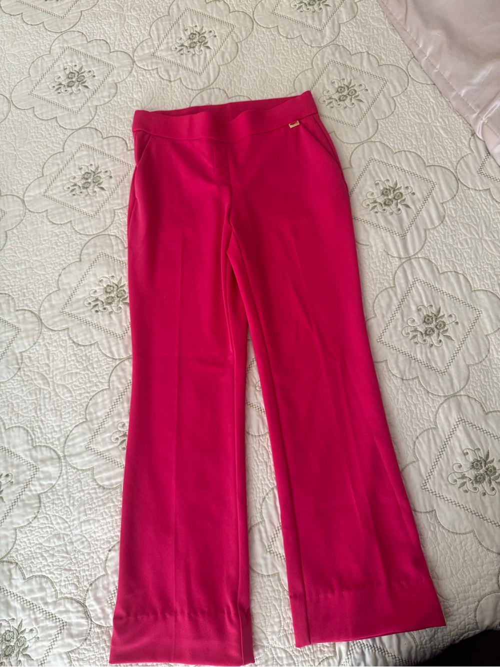 Anne Klein Fuchsia Wide-Leg Pull-On Pants